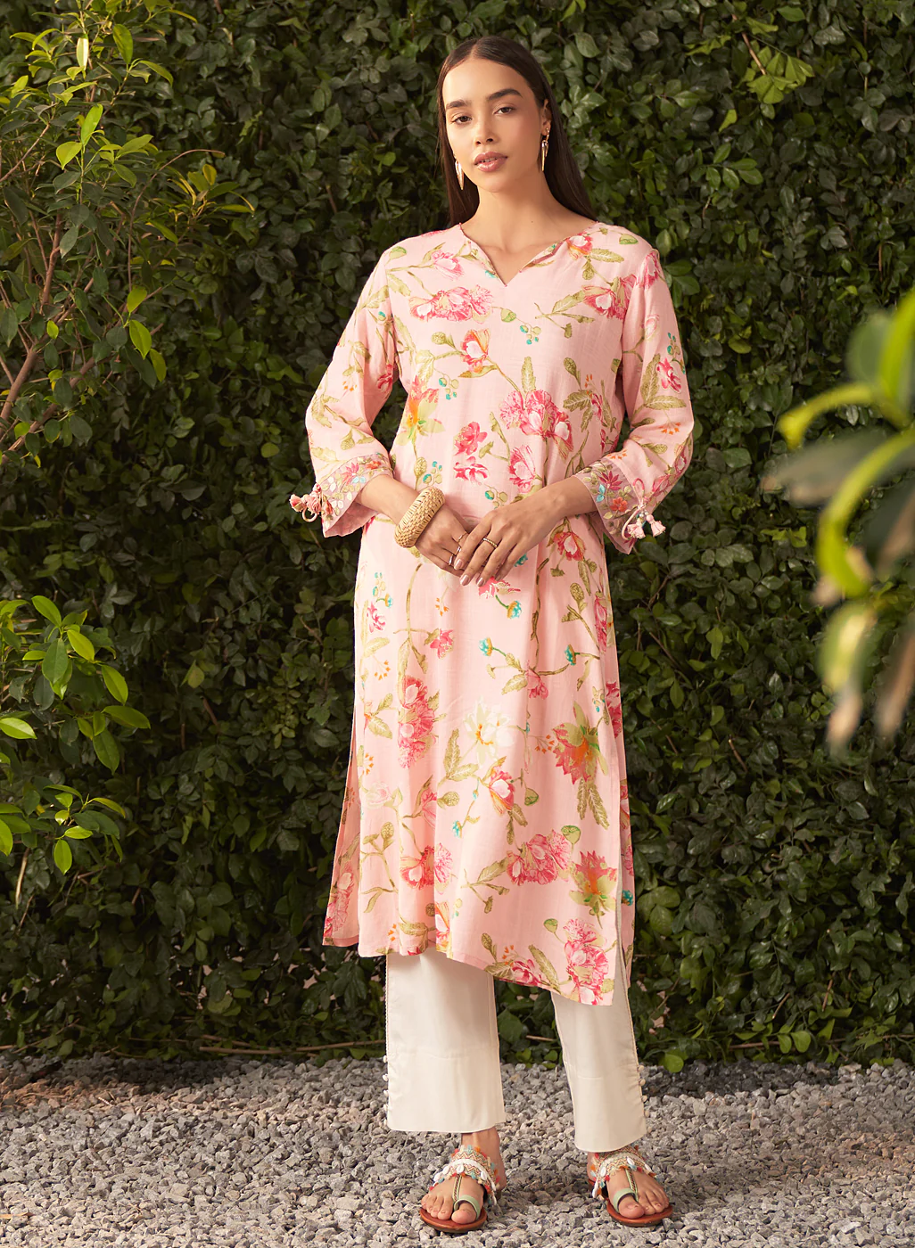 floral embroidered straight kurta floral embroidered straight kurta