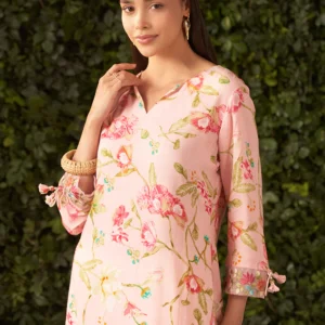 floral embroidered straight kurta